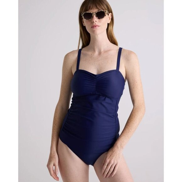 NWT Quince Medium Maternity Tankini Top Swim Swimsuit Navy Bathing Suit Italian - Picture 6 of 7